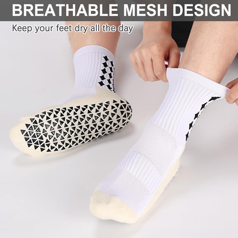 Regilt 3/6 Pairs Grip Soccer Socks Men Women Non-slip Sports Socks for Basketball Football Athletic - Image 3